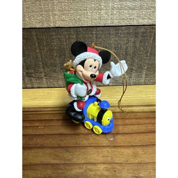 Santa Mickey Mouse on Train Disney Christmas Magic Ornament Grolier In Box - Picture 1 of 5
